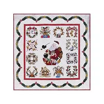 DAONEG P31600 Baltimore Christmas BOM Block of Month Patterns Set - Applique, Finishes 69 x 69 - Christmas Quilt Sewing Pattern