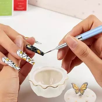 Dappen Dish Wing Jar Monomer Container Nail Liquid Cup Держатель акриловой пудры с крышкой Акриловая пудра Dappen Dish для жидкой пудры белый