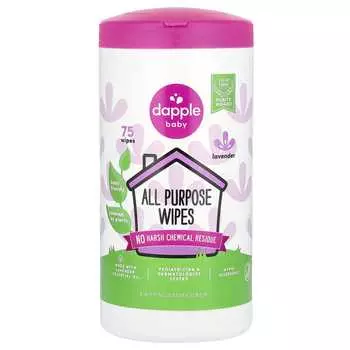 Dapple Baby, многоцелевые влажные салфетки, лаванда, 75 листов