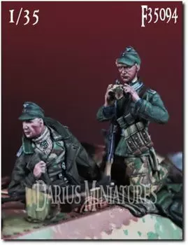 Darius Miniature WW2 German Hetzer Tank Destroyer Commander Set Resin Kit DMF35094 1/35 (2 pieces) (person)