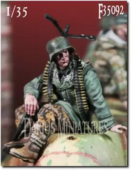 Darius Miniature WW2 German Panzergrenadier MG34 Machine Gunner Resin Kit DMF35092 1/35 Waffen-SS #1 (person)
