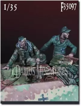 Darius Miniature WW2 немецкий истребитель танков Hetzer набор из смолы набор DMF35097 1/35 (2 куска) (человек)