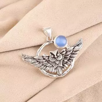 Dark Blue Cat s Eye Gemstone 925 Sterling Silver Handmade Stylish Pendant 1.48 CP-17-38