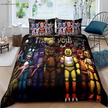 Dark Game Cartoon Print Quilt Cover Dormitory Children s Room Bedding Set Quilt Cover Pillowcase 100% Polyester 3 Pieces EU 135x200cm 2PCS