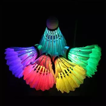 Dark Night Lighting Badminton Lighting Balls Luminous Shuttlecock LED Badminton Outdoor Game colorful light