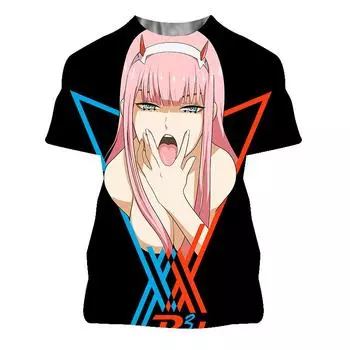 Darling In The Franxx, сексуальная футболка с 3D принтом для девочек, модная уличная одежда в стиле аниме, мужские и женские футболки в стиле Харадзюку, футболки унисекс 6XL