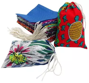 Darling Souvenir 25 шт. хлопковые подарочные пакеты на шнурке красочные мешочки с принтом для свадебной вечеринки - разные цвета и принты-3 x 3 3 x 3 Inches разноцветный