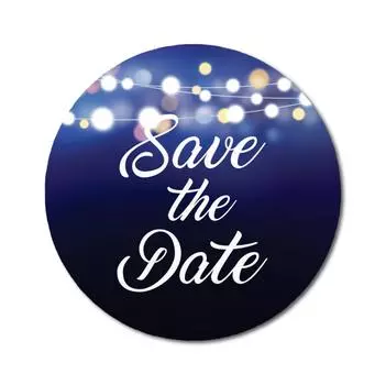 Darling Souvenir 45 шт. синие круглые гирлянды Save The Date наклейки DIY конверт уплотнения-1.6 1.6 Inches Diameter синий