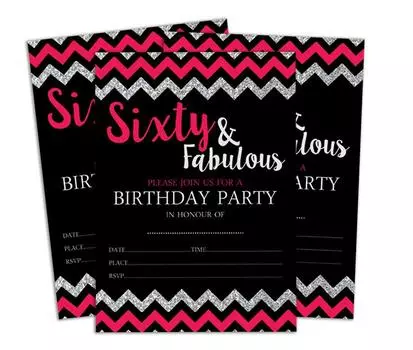 Darling Souvenir Black Birthday Invitation Card Printable Elegant Fill or Write In Blank Party приглашает 28 шт. 5x7 5 x 7 Inches чёрный