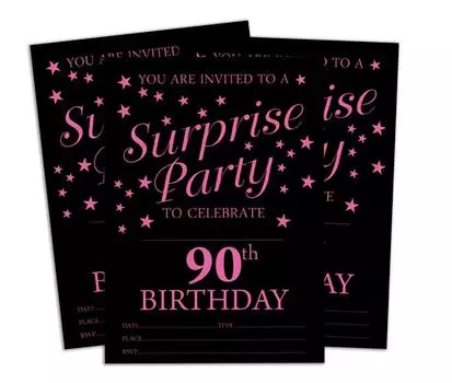 Darling Souvenir Black Birthday Invitation Card Printable Elegant Fill or Write In Blank Party приглашает 28 шт. 5x7 5 x 7 Inches чёрный