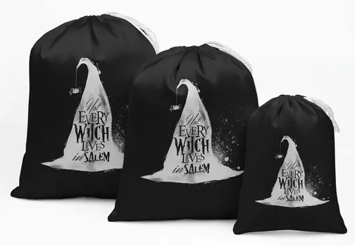 Darling Souvenir Black Not Every Witch Lives In Salem Halloween Party Supplies Favor BagsA JewelryA Pouches 15 5 x 7 Inches чёрный