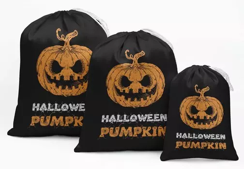 Darling Souvenir Black Pumpkin Halloween Party Supplies Favor Bags Drawstring Pouchs 15 8 x 10 Inches чёрный