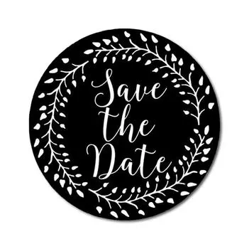 Darling Souvenir Black Round 1,6 дюйма Vines Border Save The Date Stickers Non Customized Gift-45 1.6 Inches Diameter чёрный