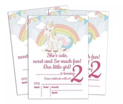 Darling Souvenir Blue Birthday Invitation Card Printable Elegant Fill or Write In Blank Party приглашает 28 шт. 5x7 5 x 7 Inches лаванда синий