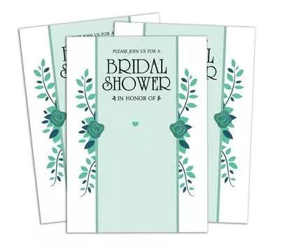 Darling Souvenir Blue Bridal Shower Пригласительный билет для печати Заполните или напишите пустые приглашения Праздничные атрибуты Pack Of 5 x 7 Inches baby голубой