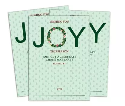 Darling Souvenir Blue Рождественский пригласительный билет для печати Элегантное заполнение или запись на пустой вечеринке Приглашает 28 5 x 7 Inches baby голубой