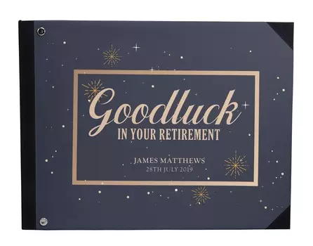 Darling Souvenir Blue Shining Stars Personalized Printed Retirement PartyA GuestA BookA Hardbound Cover Sign InA BookA Registry Scrapbook-7 x 9 7 x 9 Inches средний синий