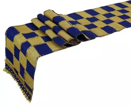 Darling Souvenir Деревенская свадьба Натуральная и синяя мешковина Гессенская дорожка для стола Натуральный джут Клетчатое переплетение 12 x 108 дюймов Вечеринка 1 Piece бежевый