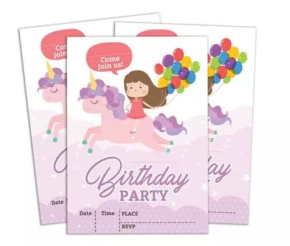 Darling Souvenir Фиолетовый пригласительный билет на день рождения для печати Элегантное заполнение или написание пустых приглашений на вечеринку 28 шт. 5x7 5 x 7 Inches светло-фиолетовый