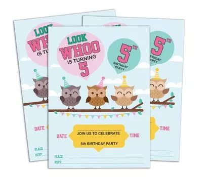 Пригласительная открытка на день рождения Darling Souvenir Green, которую можно распечатать, заполнить или написать в пустом поле, приглашает на вечеринку, упаковка из 28 штук, 5 x 7 дюймов 5 x 7 Inches зелёный