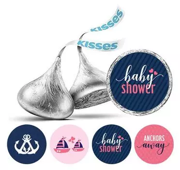 Darling Souvenir Kisses Baby Shower Theme Stickers Pack Of 190 Pcs Party Favor-Blue & 0.75 Inches Diameter синий