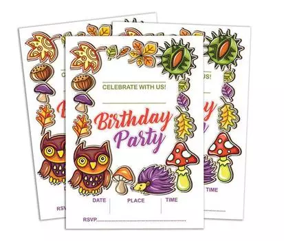 Darling Souvenir Multicolor Birthday Invitation Card Printable Elegant Fill or Write In Blank Party приглашает 28 шт. 5x7 5 x 7 Inches разноцветный