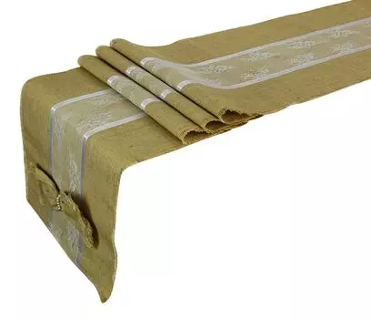 Darling Souvenir Натуральная мешковина Кружева Джутовая дорожка для стола с бантом 12 x 108 Свадебная вечеринка в деревенском стиле 1 Piece