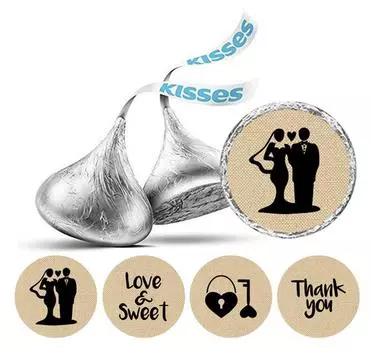 Darling Souvenir Pack Of 190 Pcs Wedding Theme Stickers Kisses Labels 0.75 Inches Diameter красный