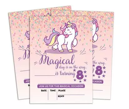 Пригласительная открытка на день рождения Darling Souvenir Pink, которую можно распечатать, заполнить или написать в пустом поле, приглашает на вечеринку, упаковка из 28 штук, 5 x 7 дюймов 5 x 7 Inches розовый