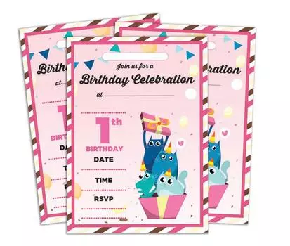 Пригласительная открытка на день рождения Darling Souvenir Pink, которую можно распечатать, заполнить или написать в пустом поле, приглашает на вечеринку, упаковка из 28 штук, 5 x 7 дюймов 5 x 7 Inches розовый