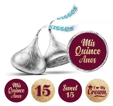 Darling Souvenir Quinceanera 15 наклеек на день рождения для этикеток шоколадных конфет 190 шт. 0.75 Inches Diameter синий
