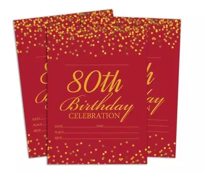 Darling Souvenir Red Birthday Invitation Card 28 шт. Заполните или напишите пустые приглашения для печати Принадлежности для вечеринок 5x7 5 x 7 Inches бордовый