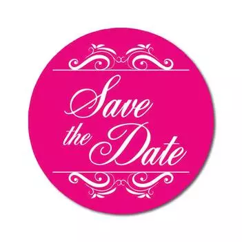 Darling Souvenir Round 1,6 дюйма Swirl Border Pink Save The Date Наклейки Свадебный конверт Seal-45 1.6 Inches Diameter бирюзовый синий