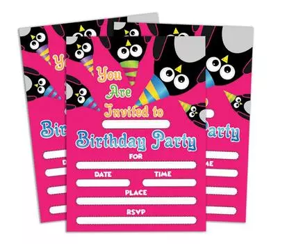 Darling Souvenir Розовый пригласительный билет на день рождения для печати Заполните или напишите пустые приглашения Праздничные атрибуты Упаковка из 28 5 x 7 5 x 7 Inches