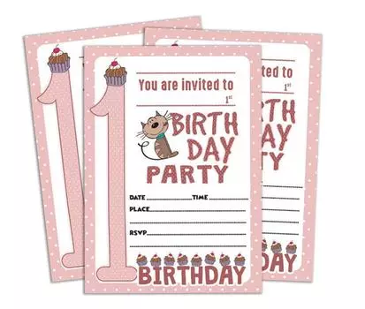 Darling Souvenir Розовый пригласительный билет на день рождения для печати Заполните или напишите пустые приглашения Праздничные атрибуты Упаковка из 28 5 x 7 5 x 7 Inches розовый