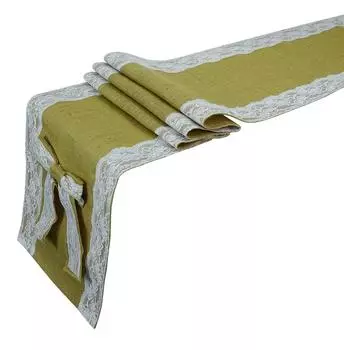 Darling Souvenir Rustic Burlap White Lace Hessian Table Runner Natural Jute 12 x 108 Украшение для свадебной вечеринки с обеих сторон 1 Piece