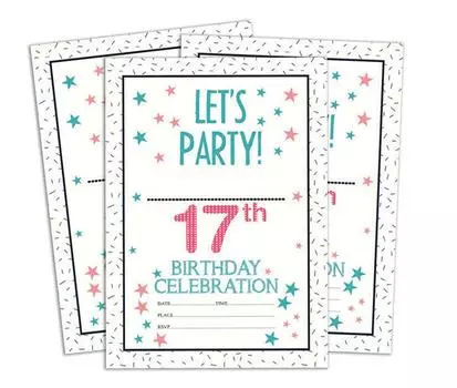 Darling Souvenir White Birthday Invitation Card 28 шт. Заполните или напишите пустые приглашения для печати Принадлежности для вечеринок 5x7 5 x 7 Inches белый