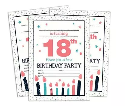 Darling Souvenir White Birthday Invitation Card 28 шт. Заполните или напишите пустые приглашения для печати Принадлежности для вечеринок 5x7 5 x 7 Inches белый