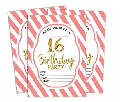 Darling Souvenir White Birthday Invitation Card 28 шт. Заполните или напишите пустые приглашения для печати Принадлежности для вечеринок 5x7 5 x 7 Inches белый