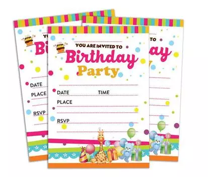 Darling Souvenir White Birthday Invitation Card 28 шт. Заполните или напишите пустые приглашения для печати Принадлежности для вечеринок 5x7 5 x 7 Inches белый