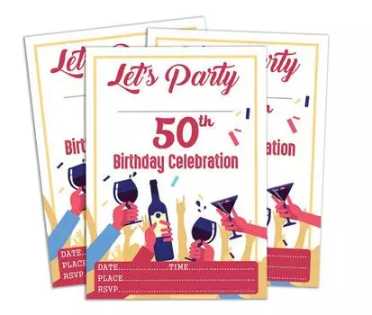 Darling Souvenir White Birthday Invitation Card 28 шт. Заполните или напишите пустые приглашения для печати Принадлежности для вечеринок 5x7 5 x 7 Inches белый