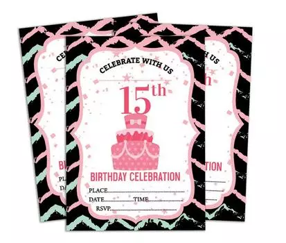 Darling Souvenir White Birthday Invitation Card 28 шт. Заполните или напишите пустые приглашения для печати Принадлежности для вечеринок 5x7 5 x 7 Inches белый