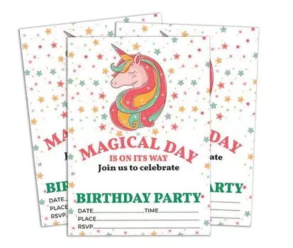 Darling Souvenir White Birthday Invitation Card Printable Elegant Fill or Write In Blank Party приглашает 28 шт. 5x7 5 x 7 Inches белый