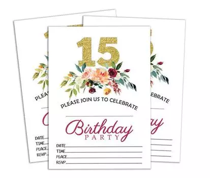 Darling Souvenir White Birthday Invitation Card Printable Elegant Fill or Write In Blank Party приглашает 28 шт. 5x7 5 x 7 Inches белый