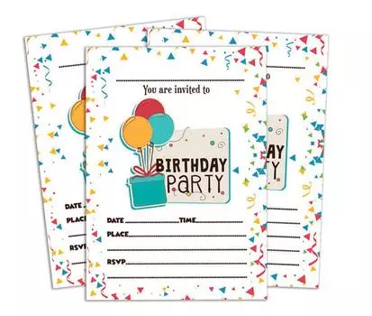Darling Souvenir White Birthday Invitation Card Printable Elegant Fill or Write In Blank Party приглашает 28 шт. 5x7 5 x 7 Inches белый