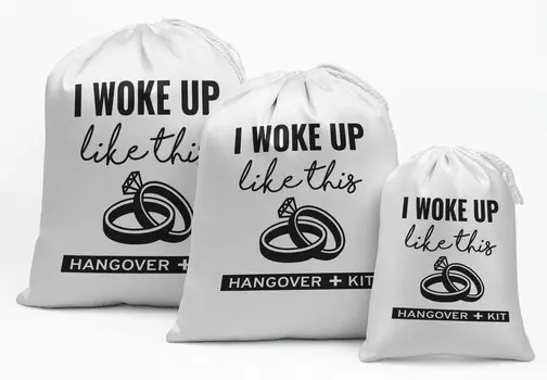 Darling Souvenir White Hangover Kit Свадебный сувенир Праздничные атрибуты Сувенирные сумки Ювелирные мешочки 15 5 x 7 Inches белый