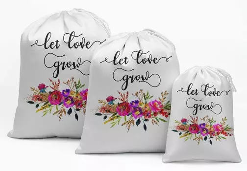 Darling Souvenir White Let Love Grow Wedding Favor Party Supplies Подарочные пакеты FavorA Candy BagsA 15 5 x 7 Inches белый