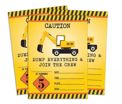 Милый сувенир желтый пригласительный билет на день рождения распечатываемый элегантный заполняемый или пишущийся пустой приглашения на вечеринку 28 шт 5 x 7 дюймов 5 x 7 Inches жёлтый