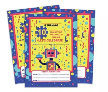 Darling Souvenir Желтый пригласительный билет на день рождения 28 шт. Заполните или напишите пустые приглашения Печатные принадлежности для вечеринок 5x7 5 x 7 Inches жёлтый