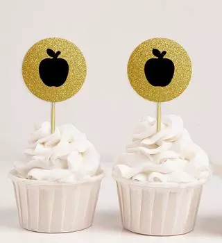 Дарлинг Сувенир| Блестящие топперы для кексов| Десертные украшения для вечеринки по случаю дня рождения ребенка - упаковка Pack Of 20 серебряный/фиолетовый